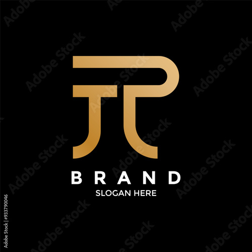 Logo design of F & P letter in vector format file