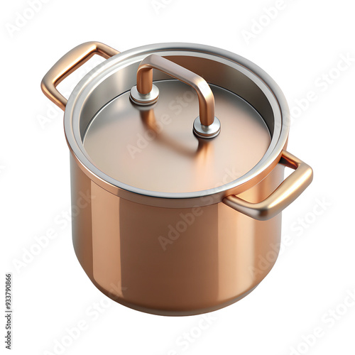 3d rendering style of Pot, isometric, isolated on transparent background