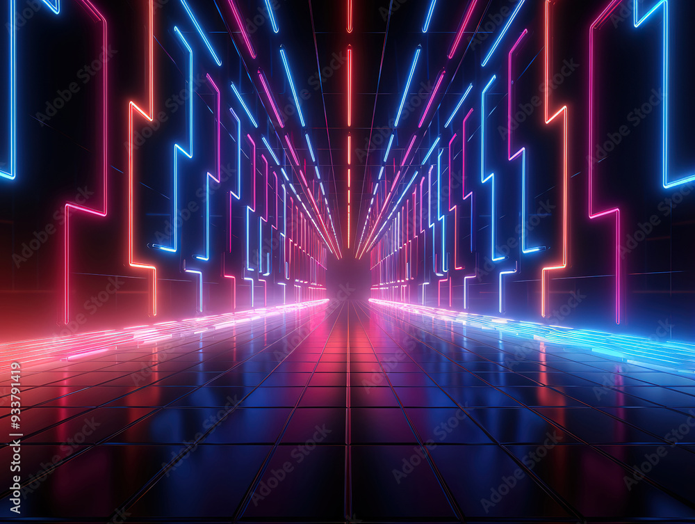 Fantastic Colorful beam hexagon effect wallpaper background cyberpunk light gold and red neon Fantastic Colorful beam hexagon effect wallpaper background cyberpunk light gold and red neon
