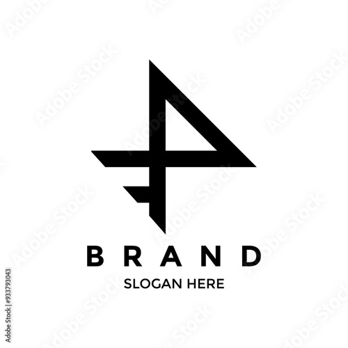 Logo design of F & P letter in vector format file