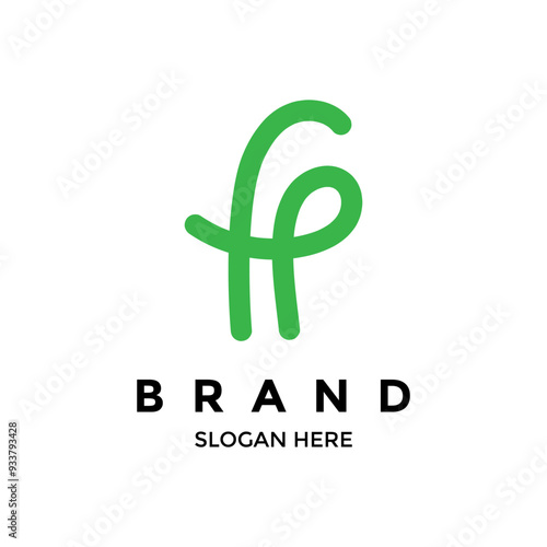 Logo design of F & P letter in vector format file