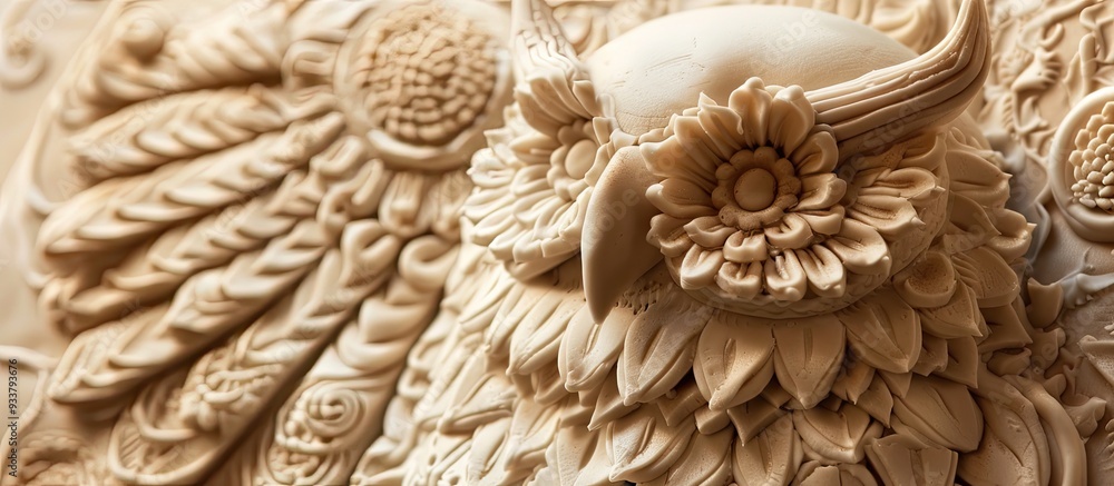 Intricately detailed owl cake with copy space image. Intricately detailed owl cake with copy space image.