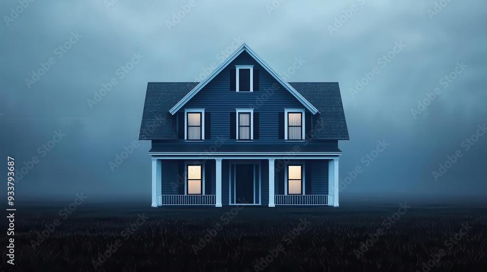 victorian house dark atmosphere, 3D illustration victorian house dark atmosphere, 3D illustration