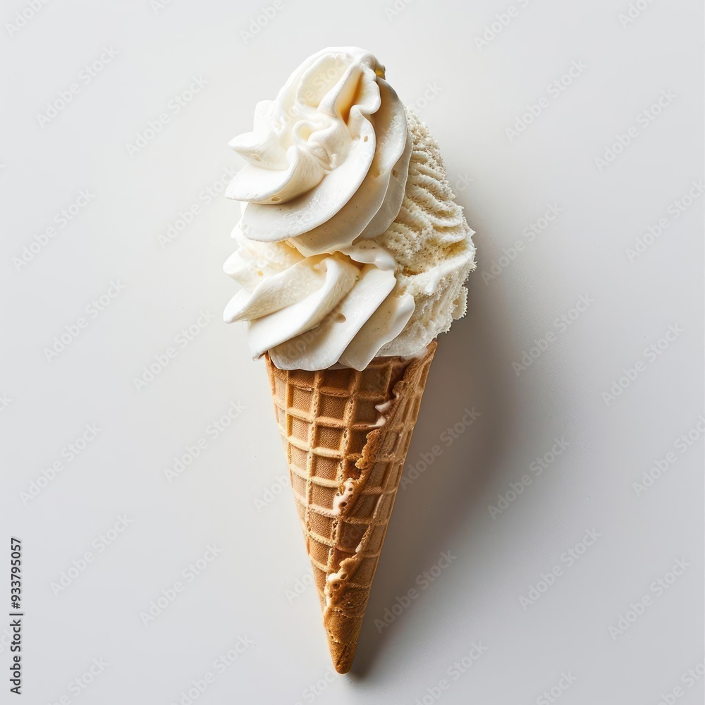 A close-up photograph of a scoop of ice cream on an ice cream cone, A close-up photograph of a scoop of ice cream on an ice cream cone,