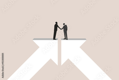 Business deal or financial agreement concept. Business negotiation, deal making or acquisition, merger