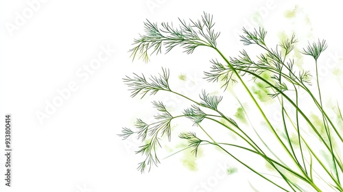 Cartoon drawing of dill seed dispersal with watercolor elements