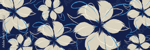 The petals have a feathered, brush-stroke finish, giving them an artistic feel vector