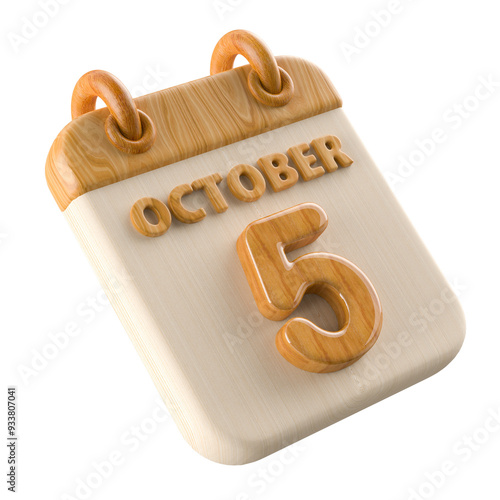 5th October Calendar Wooden photo