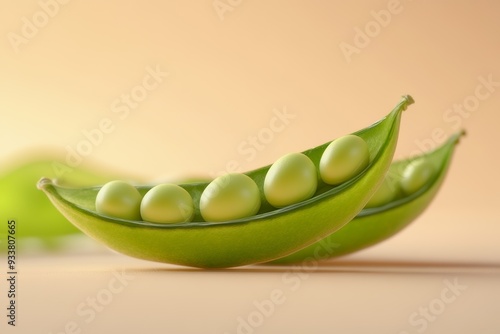 Wallpaper Mural Fresh green peas nestled in their pods, showcasing vibrant color and natural texture, against a soft blurred background Torontodigital.ca