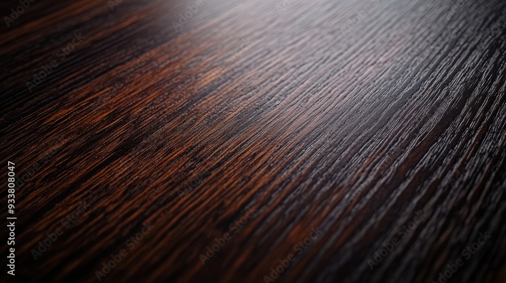 Φωτογραφία A close-up of wenge wood texture, showcasing its rich grain and dark, luxurious finish, ideal for furniture and interior design concepts