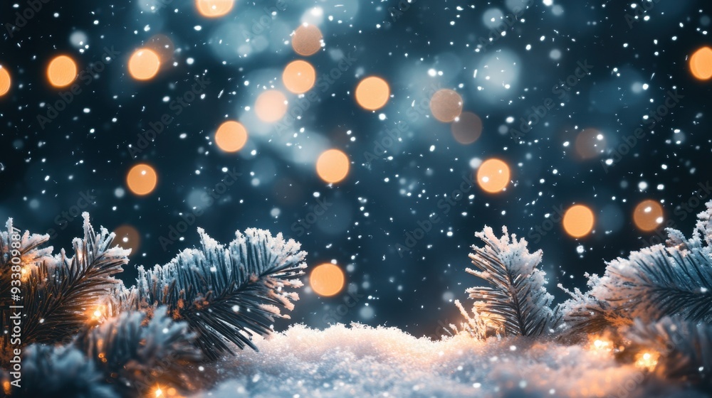 Festive Christmas background with soft falling snowflakes, subtle bokeh lights, and elegant winter scenery in a traditional holiday color scheme. Festive Christmas background with soft falling snowflakes, subtle bokeh lights, and elegant winter scenery in a traditional holiday color scheme.