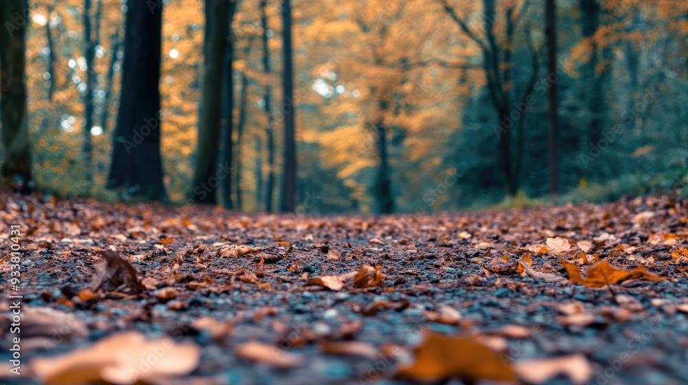 Richly colored autumn leaves create a stunning natural backdrop, inviting reflection during the serene fall season in a peaceful forest
