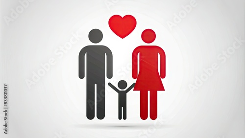 A simple, modern illustration of a parent symbol, featuring a bold, single figure with a child, conveying love, care, and nurturing in a minimalist design.