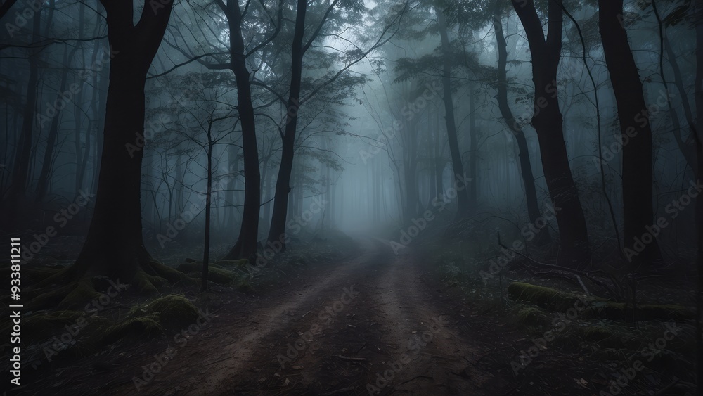 Obraz premium A Foggy Forest Path