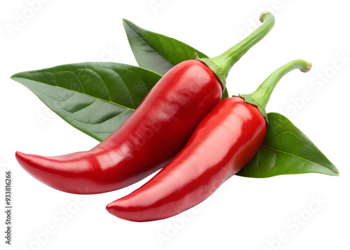 red hot chili pepper on transparent background png photo