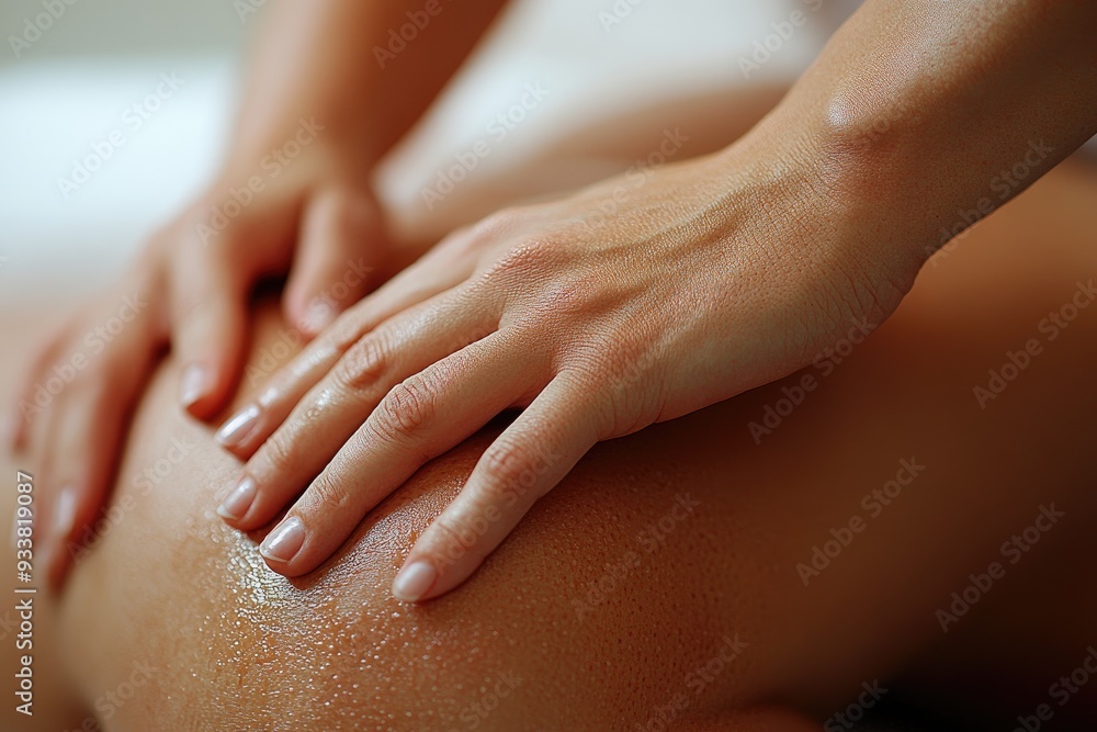 Close-up of Hands Applying Oily Lotion to Skin Close-up of Hands Applying Oily Lotion to Skin