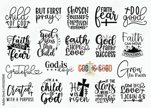 Christian T-shirt Design Set, Christian T-shirt Design, Christian SVG Design, Boho Christian SVG, Bible Verse SVG, Scripture SVG, God Jesus SVG, Psalm SVG, Love Faith SVG, Christian t-shirt Design