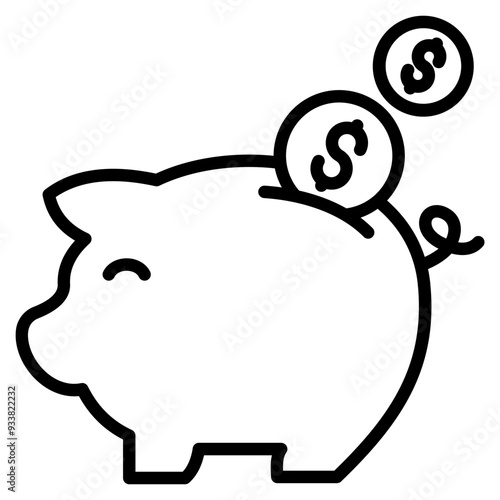 Piggy Bank  Icon Element For Design