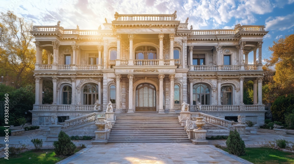 Fototapeta premium Marble palace, sunlight gleam