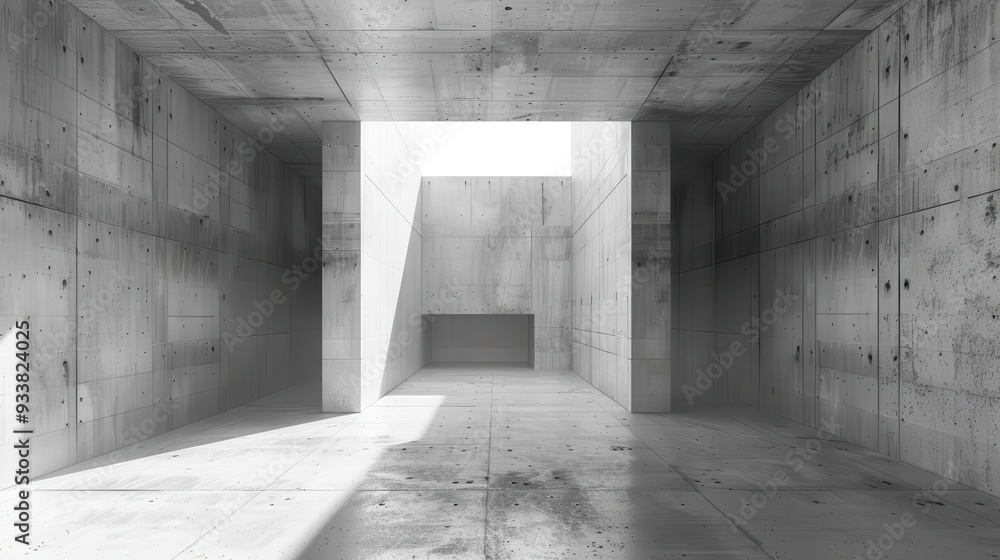 minimalist concrete room with abstract geometric interior design architectural backdrop digital illustration minimalist concrete room with abstract geometric interior design architectural backdrop digital illustration