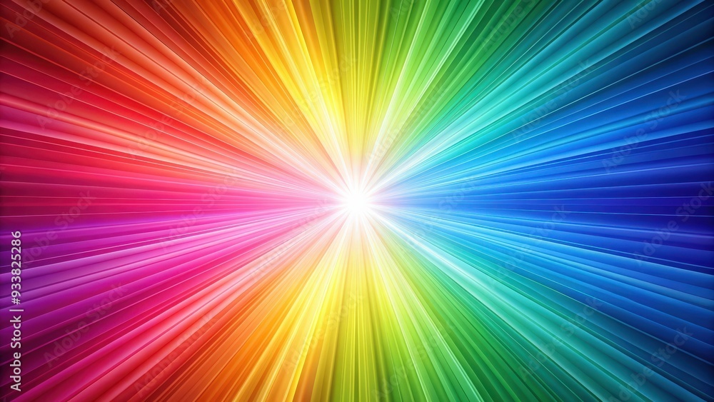 Obraz premium Radiating rainbow colors of light background, rainbow, light, colorful, beauty, radiating, vibrant, gradient, spectrum, glow