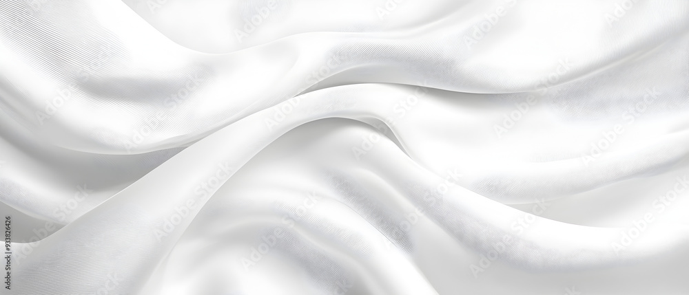 Obraz premium A flat vector illustration of a white background with a delicate fabric texture, featuring small, subtle shadow waves. The texture is smooth and minimal, with light shadows adding depth and dimension