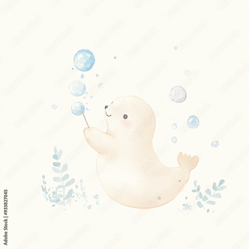Cute Seal Blowing Bubbles. Cute Seal Blowing Bubbles.