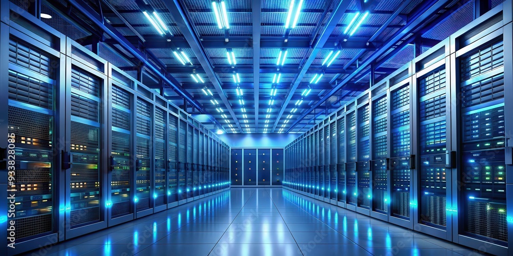 Futuristic high-performance data center with advanced technology and infrastructure , technology Futuristic high-performance data center with advanced technology and infrastructure , technology