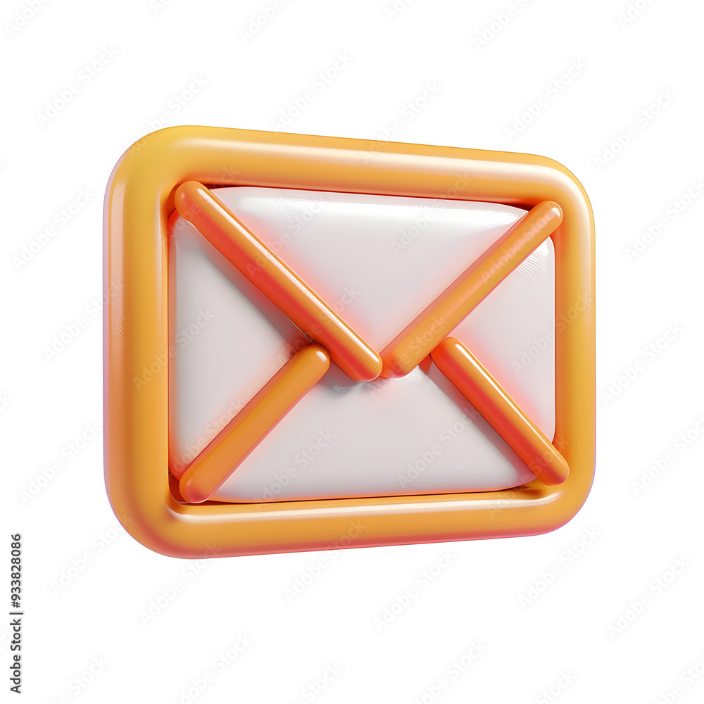 3D Illustration of Message Icon on Transparent Background - High-Quality Graphic Design