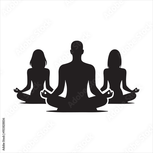 Yoga meditation vector icon