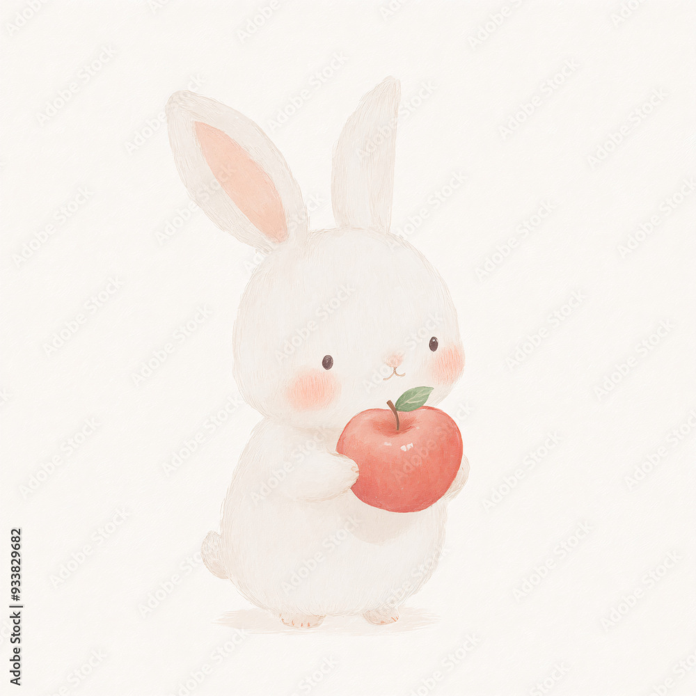 Obraz premium Cute Bunny with Apple.