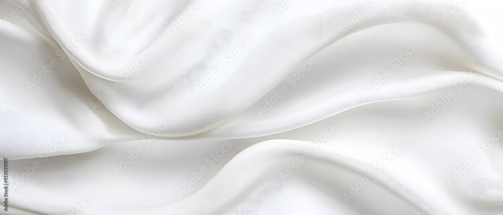Obraz premium A flat vector illustration of a white background with a delicate fabric texture, featuring small, subtle shadow waves. The texture is smooth and minimal, with light shadows adding depth and dimension