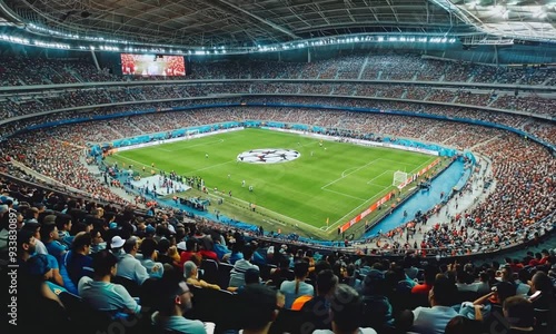 Soccer Stadium: A Packed Crowd at a Thrilling Match
