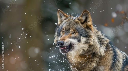 Majestic Wolf in Snow.