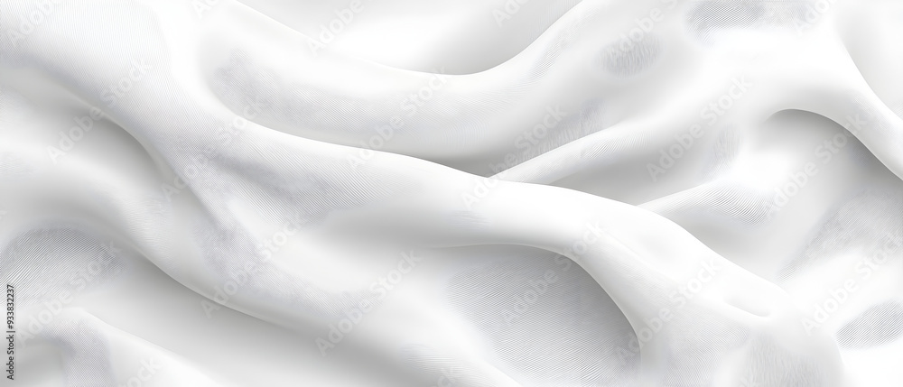 Obraz premium A flat vector illustration of a white background with a delicate fabric texture, featuring small, subtle shadow waves. The texture is smooth and minimal, with light shadows adding depth and dimension