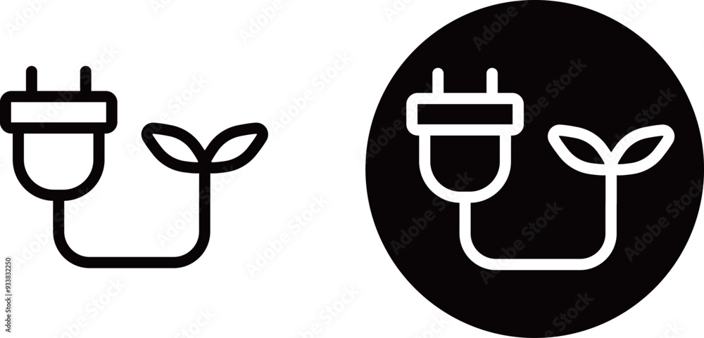 Fototapeta premium エコな電気のアイコン素材