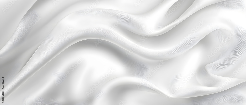 Fototapeta premium A flat vector illustration of a white background with a delicate fabric texture, featuring small, subtle shadow waves. The texture is smooth and minimal, with light shadows adding depth and dimension