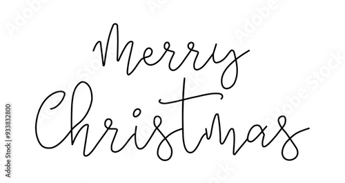 Merry Christmas line art hand drawn calligraphy design for your x mas greeting cards & post cards
