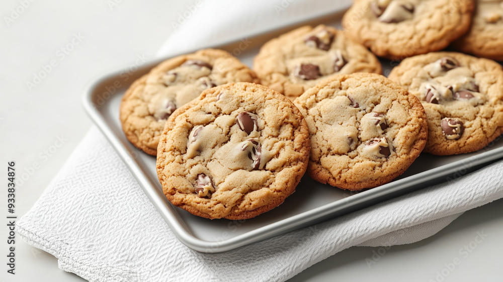 Oven mitt holding a tray of cookies, baking theme, Triadic color scheme Oven mitt holding a tray of cookies, baking theme, Triadic color scheme