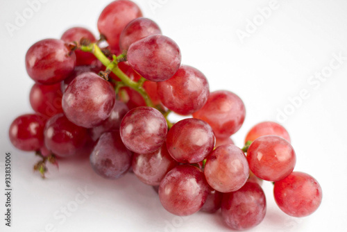 Red grape isolated on white background. Clipping path.