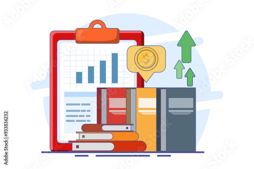 investment education concept, financial character empowerment. Financial education abstract vector illustration set. Budgeting skills, investment knowledge metaphor, flat vector illustration.