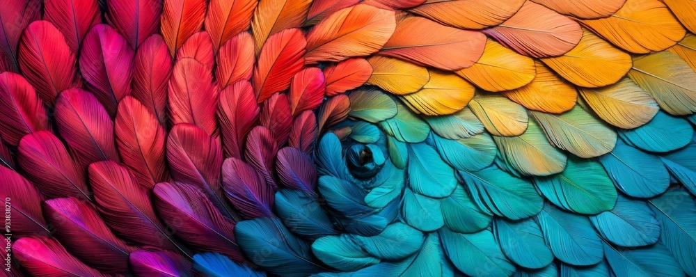 Obraz premium A vibrant swirl of colorful scales, showcasing rich textures and hues, perfect for backgrounds or artistic projects.