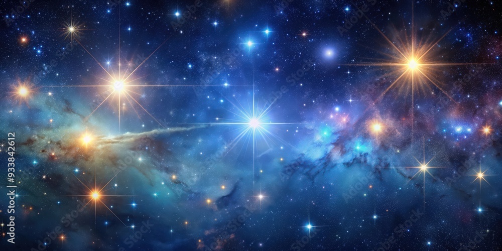 Obraz premium Deep space star field with bright stars and distant galaxies, space, stars, galaxy, universe, astronomy, celestial, deep