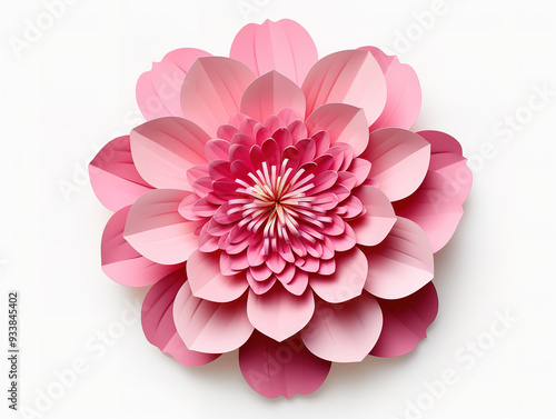 Extraordinary Papercut style carnation pink wallpaper