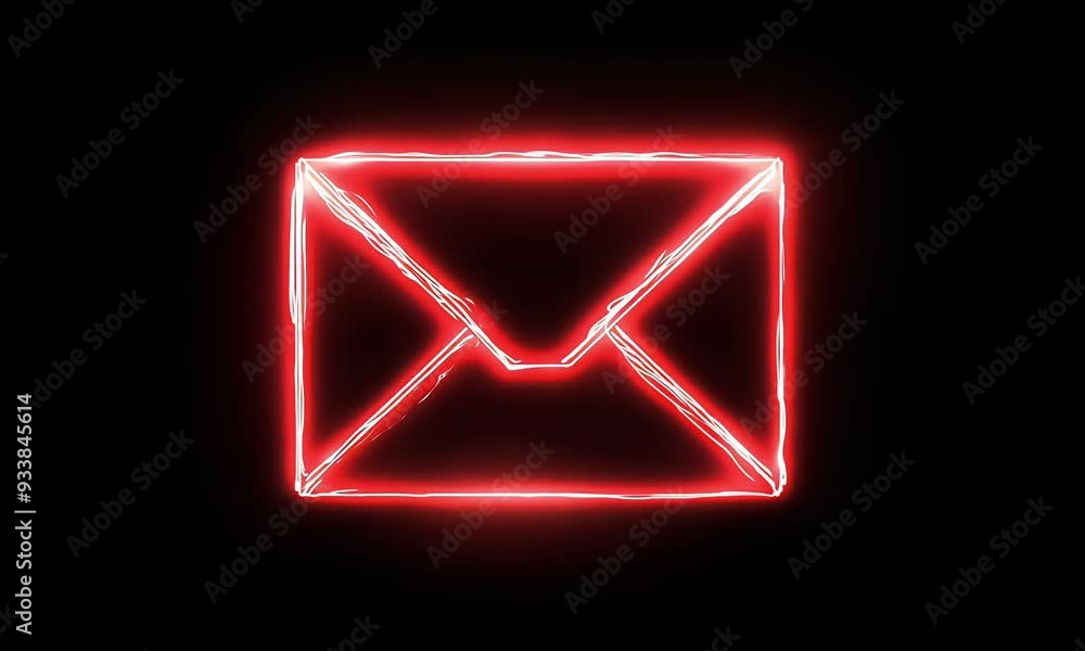 Neon red envelope with ‘Thank You’ text Neon red envelope with ‘Thank You’ text