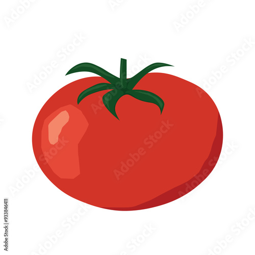 ripe red tomato icon - vector illustration