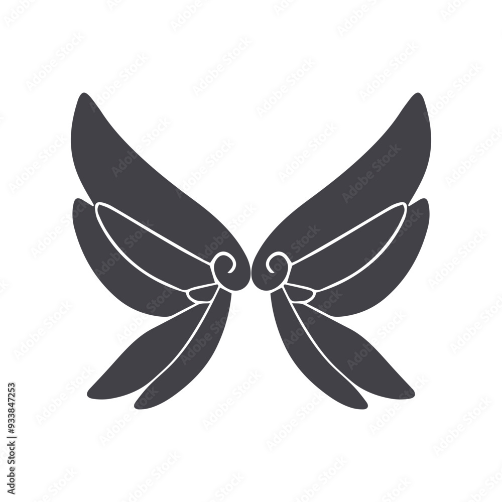 Wings icon collection. Bird wings, angel wings elements. Vector illustration Wings icon collection. Bird wings, angel wings elements. Vector illustration