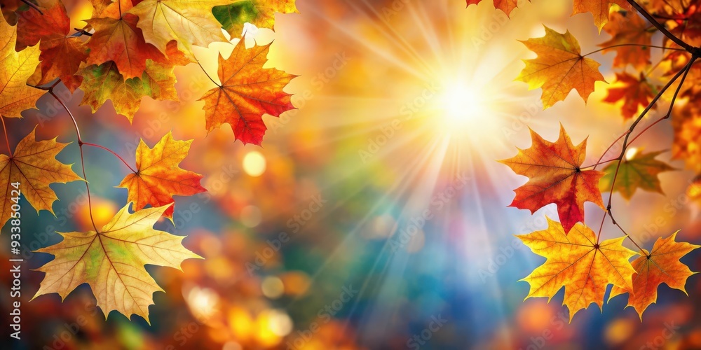 Vibrant autumn leaves with sun flares in the background, fall, background, colorful, leaves, sun flares, autumn, vibrant Vibrant autumn leaves with sun flares in the background, fall, background, colorful, leaves, sun flares, autumn, vibrant