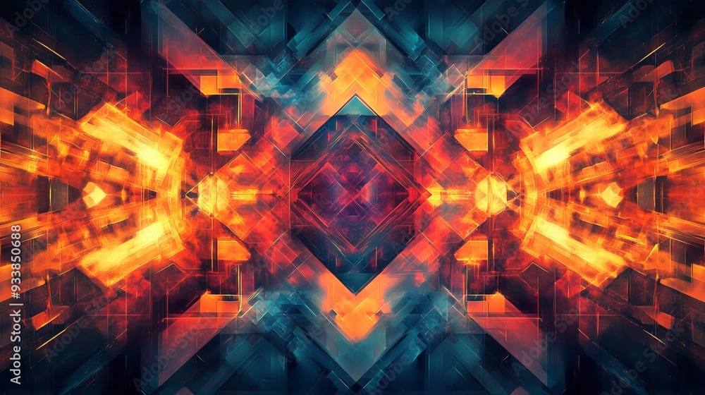 Abstract geometric pattern with vibrant colors and dynamic energy Abstract geometric pattern with vibrant colors and dynamic energy