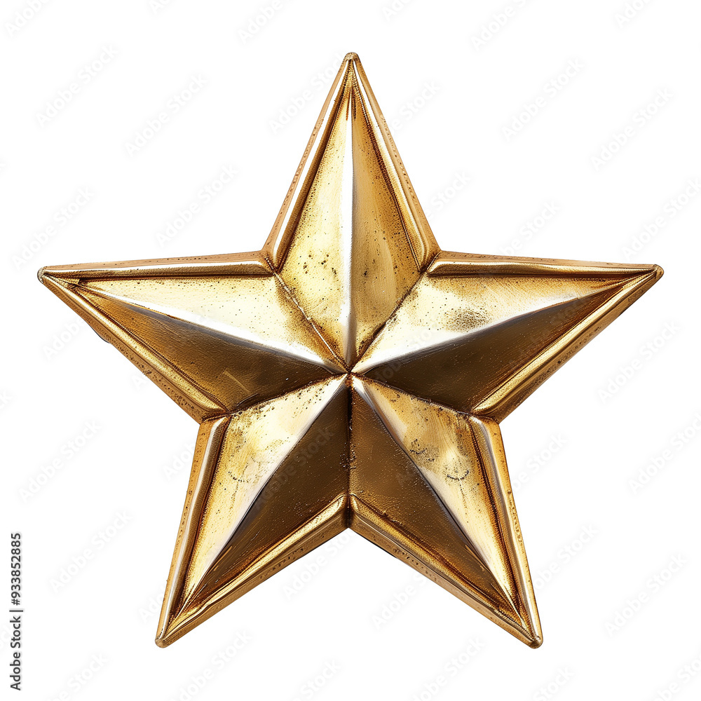 Obraz premium 3D gold star isolated on transparent background.